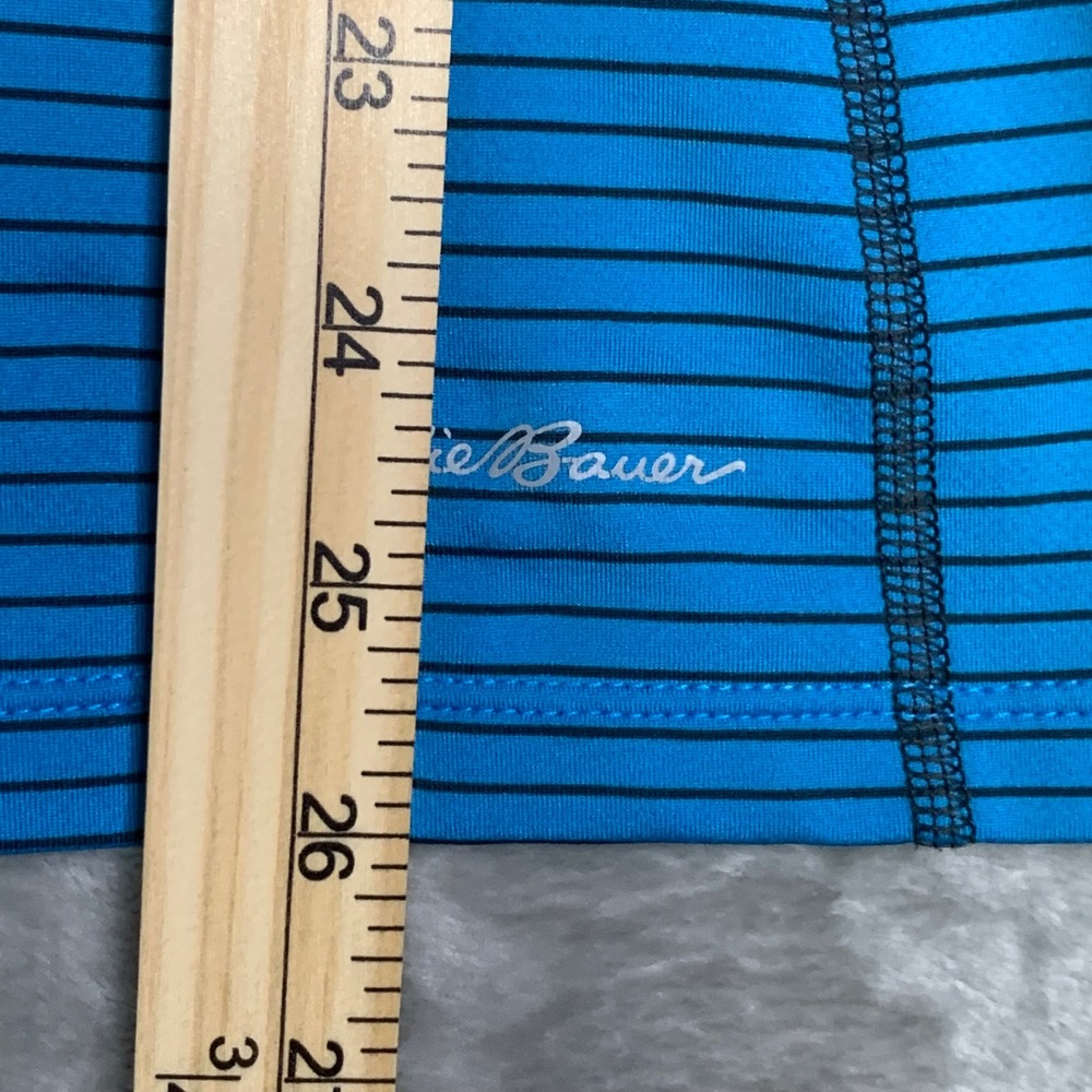 Eddie Bauer First Ascent FreeHeat Pro Blue Striped 1/4 Zip Baselayer Womens L‎ - Picture 12 of 12